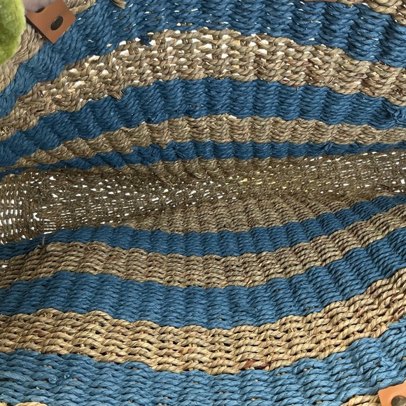 Hearth & Hand Striped Woven Tote in Blue and Natural - Picture 3 of 7